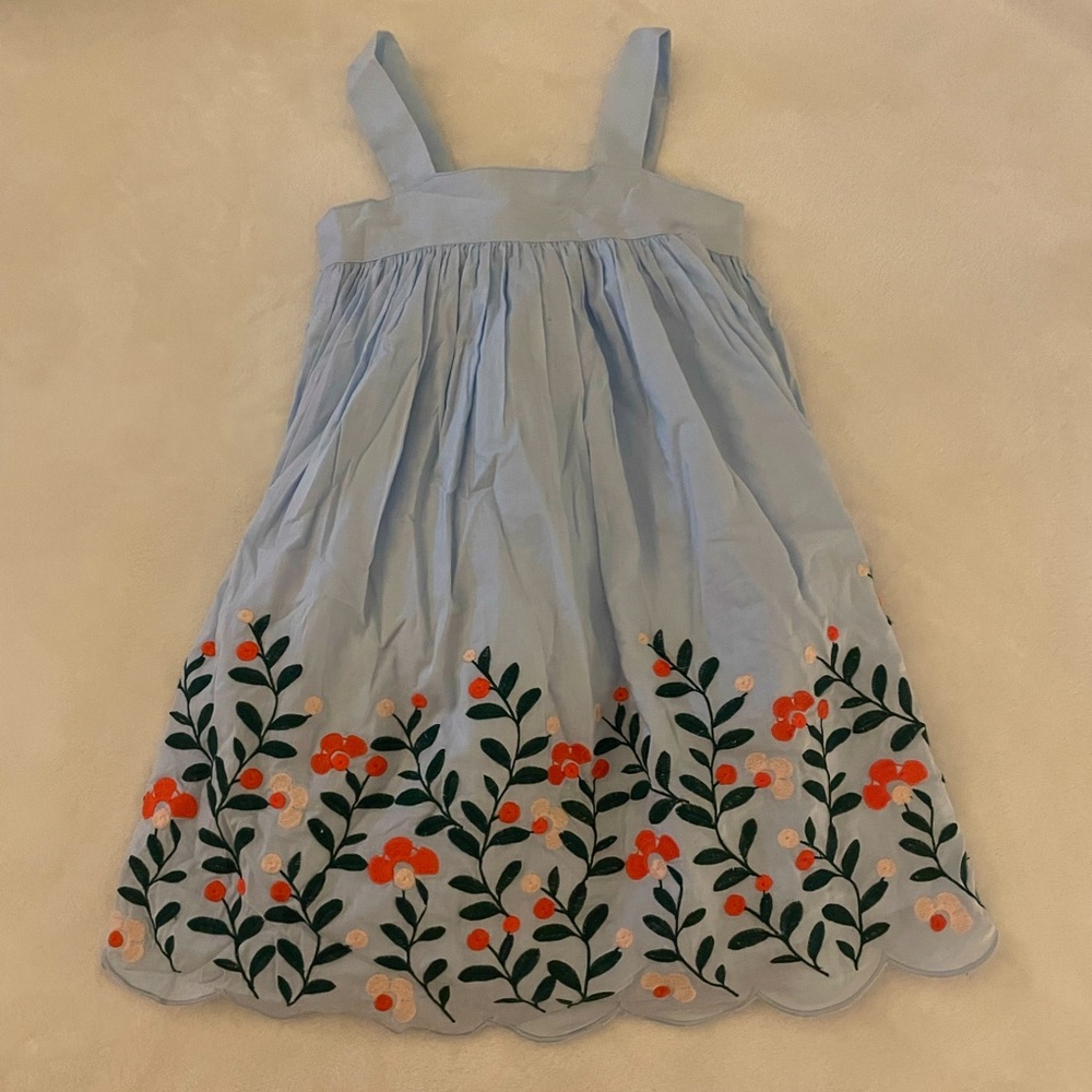 Janie and Jack light blue floral babydoll dress size 3 NWT